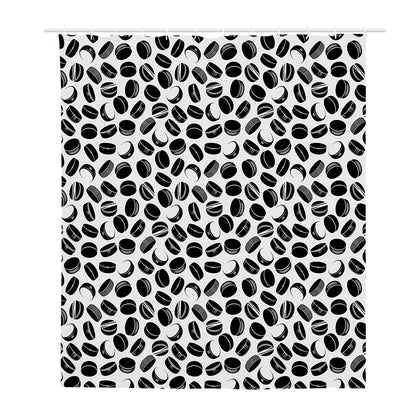 Hockey Puck Pattern Print Polyester Shower Curtain