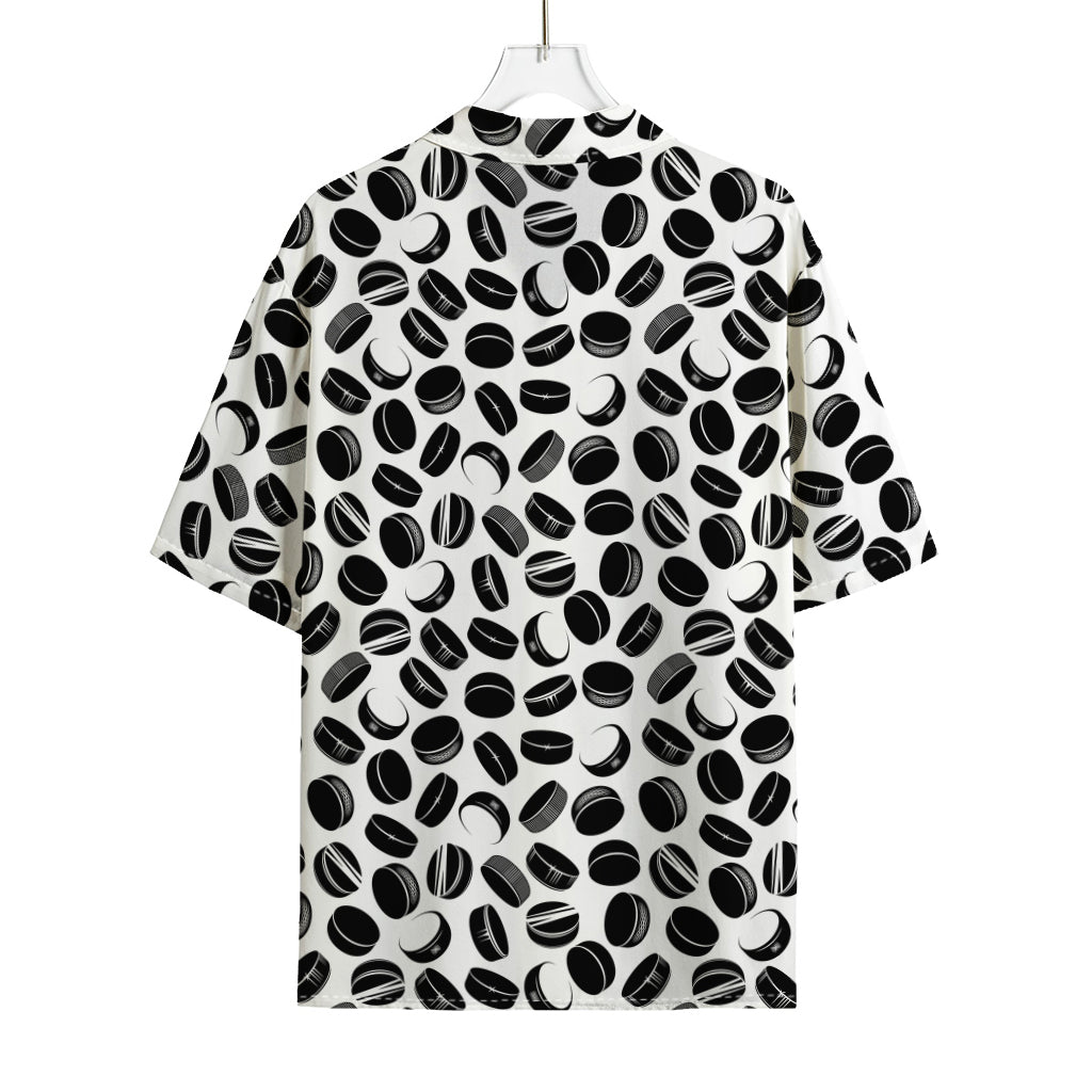 Hockey Puck Pattern Print Rayon Hawaiian Shirt