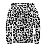 Hockey Puck Pattern Print Sherpa Lined Zip Up Hoodie