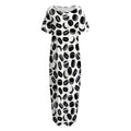 Hockey Puck Pattern Print Short Sleeve Long Nightdress