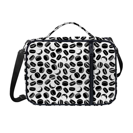 Hockey Puck Pattern Print Shoulder Strap Bible Bag