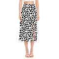 Hockey Puck Pattern Print Side Slit Midi Skirt