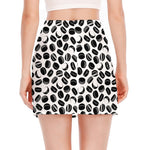 Hockey Puck Pattern Print Side Slit Mini Skirt