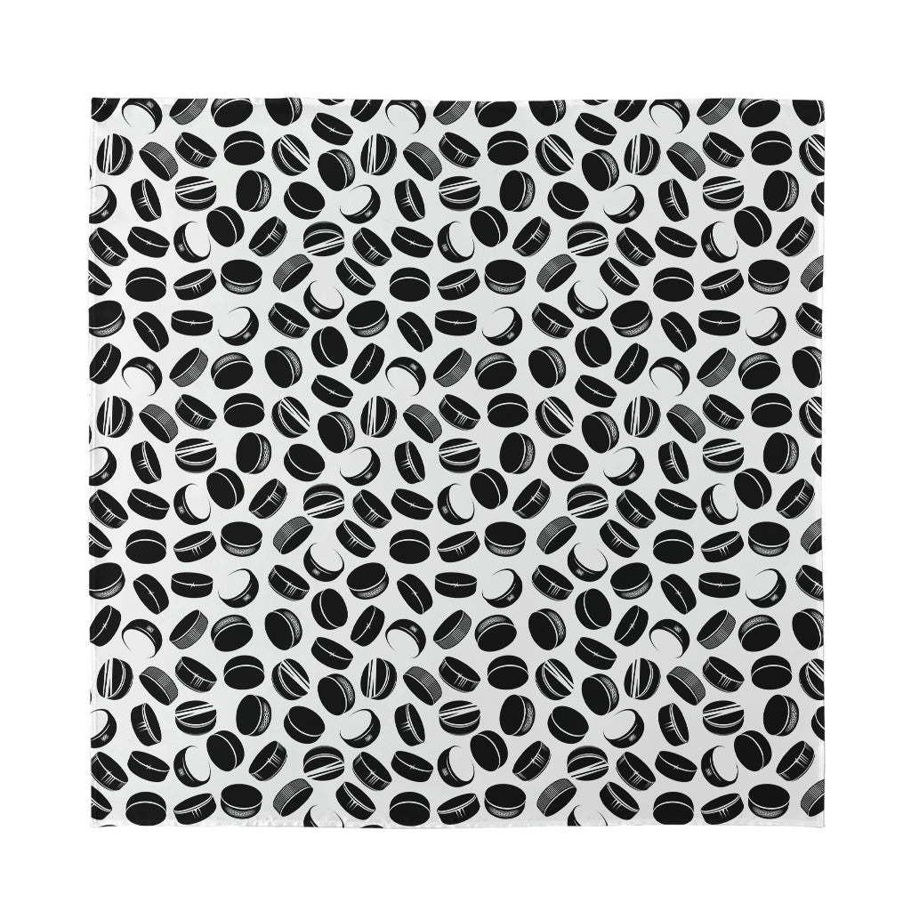 Hockey Puck Pattern Print Silk Bandana