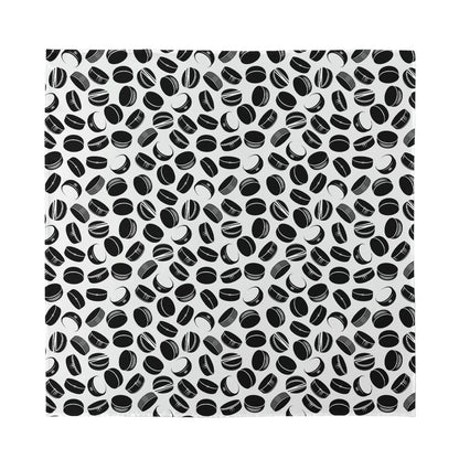 Hockey Puck Pattern Print Silk Bandana