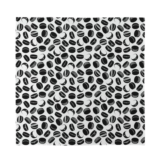 Hockey Puck Pattern Print Silk Bandana