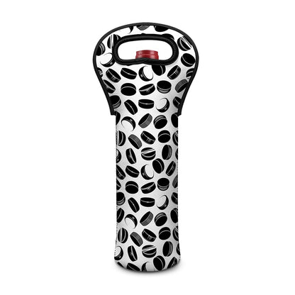 Hockey Puck Pattern Print Single Neoprene Wine Tote