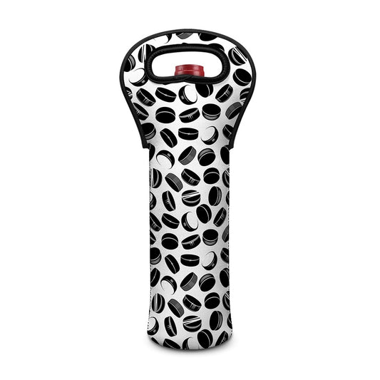 Hockey Puck Pattern Print Single Neoprene Wine Tote