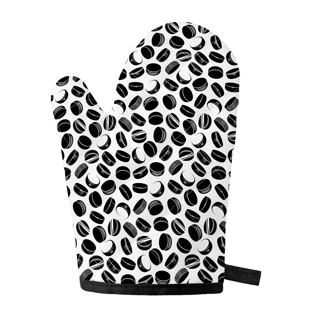 Hockey Puck Pattern Print Single Oven Mitt
