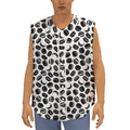 Hockey Puck Pattern Print Sleeveless Baseball Jersey