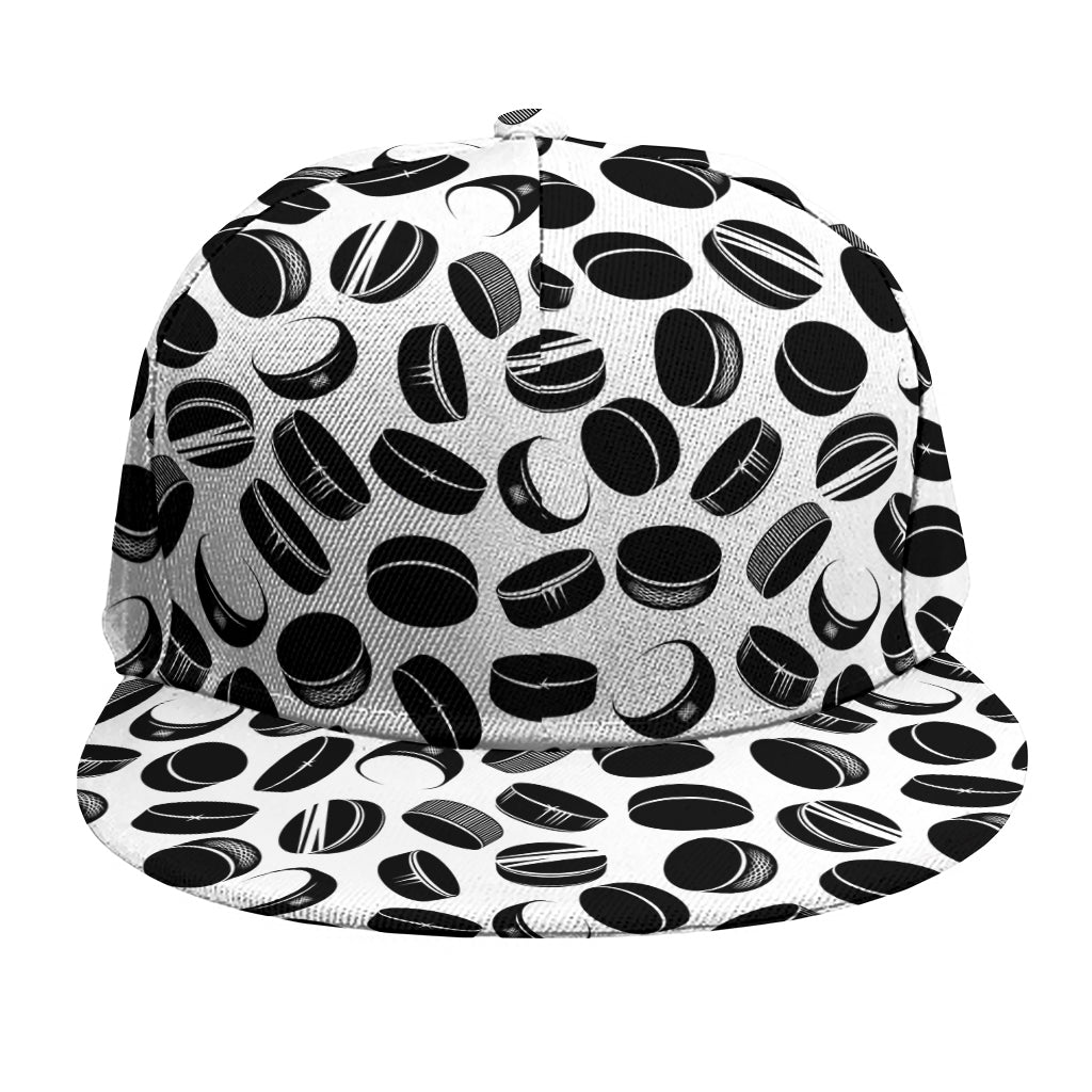 Hockey Puck Pattern Print Snapback Cap