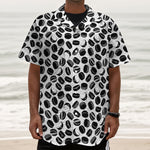Hockey Puck Pattern Print Textured Short Sleeve Shirt