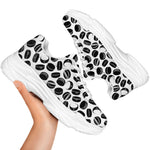 Hockey Puck Pattern Print White Chunky Shoes