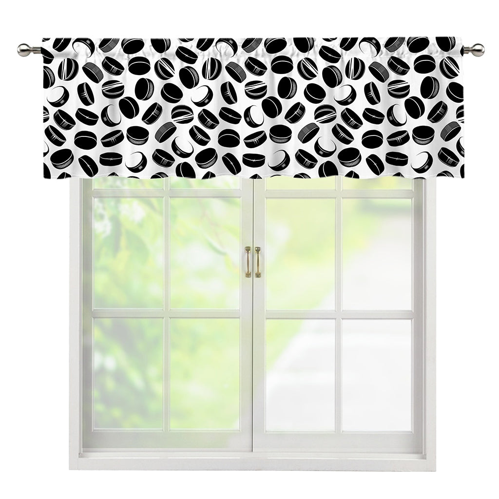 Hockey Puck Pattern Print Window Valance