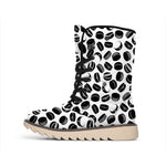 Hockey Puck Pattern Print Winter Boots