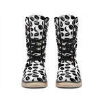 Hockey Puck Pattern Print Winter Boots