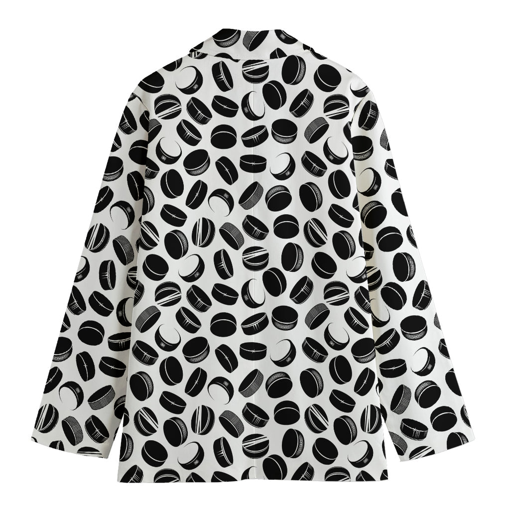 Hockey Puck Pattern Print Women's Blazer