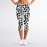 Hockey Puck Pattern Print Women's Capri Leggings