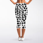 Hockey Puck Pattern Print Women's Capri Leggings