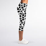 Hockey Puck Pattern Print Women's Capri Leggings