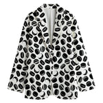 Hockey Puck Pattern Print Women's Cotton Blazer