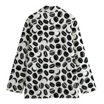 Hockey Puck Pattern Print Women's Cotton Blazer