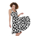 Hockey Puck Pattern Print Sleeveless Knee Length Dress