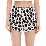 Hockey Puck Pattern Print Women's Split Running Shorts