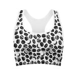Hockey Puck Pattern Print Women's Sports Bra