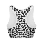 Hockey Puck Pattern Print Women's Sports Bra