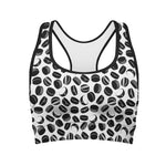 Hockey Puck Pattern Print Women's Sports Bra