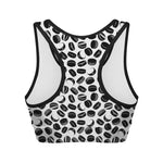 Hockey Puck Pattern Print Women's Sports Bra