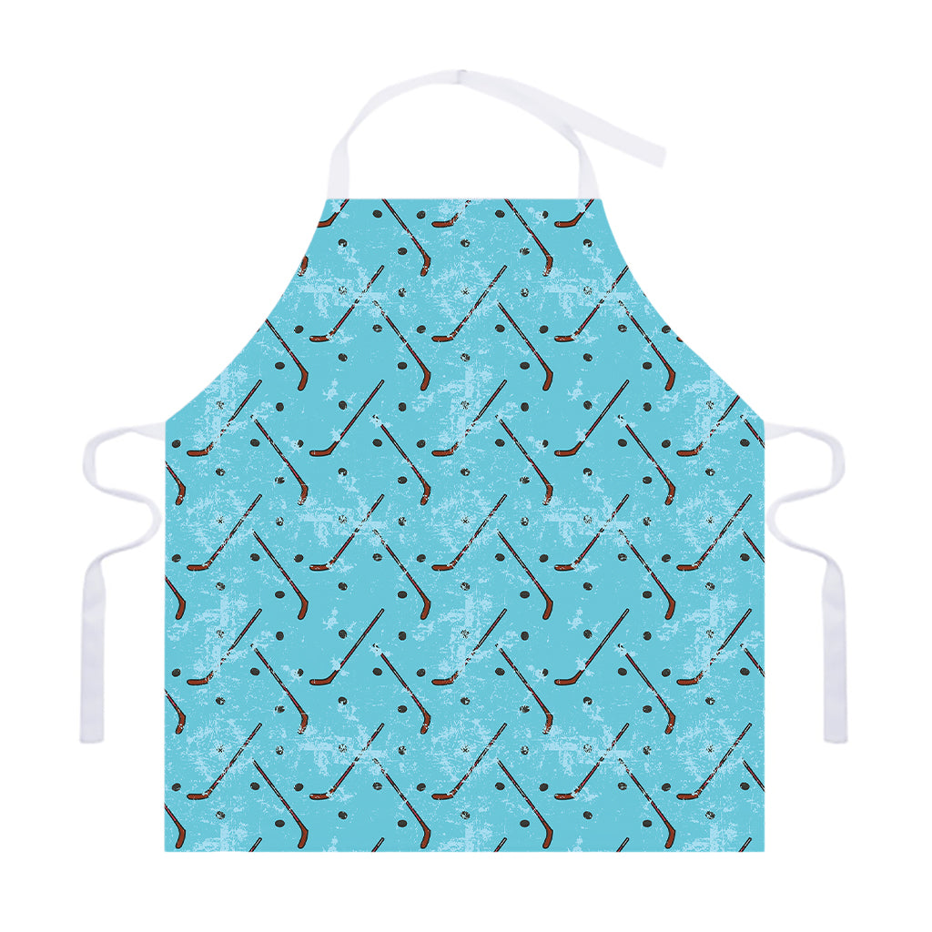 Hockey Stick And Puck Pattern Print Adjustable Apron