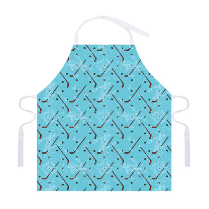Hockey Stick And Puck Pattern Print Adjustable Apron