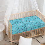 Hockey Stick And Puck Pattern Print Baby Crib Sheet