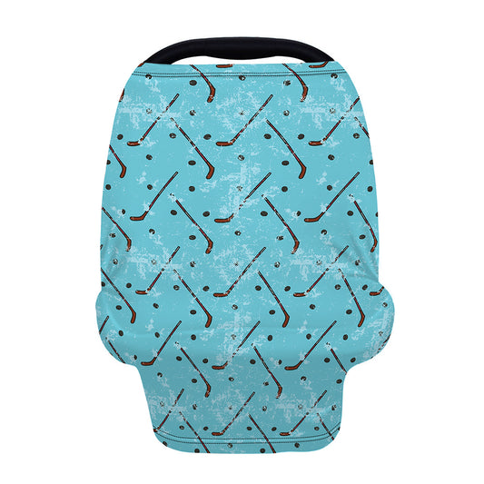 Hockey Stick And Puck Pattern Print Baby Seat Cover