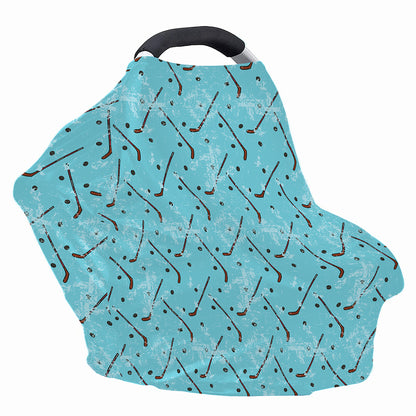 Hockey Stick And Puck Pattern Print Baby Seat Cover