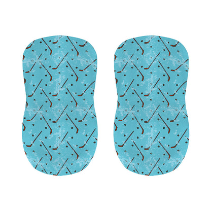 Hockey Stick And Puck Pattern Print Bar Stool Covers