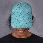 Hockey Stick And Puck Pattern Print Baseball Cap