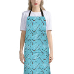 Hockey Stick And Puck Pattern Print Bib Apron With Pocket