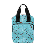 Hockey Stick And Puck Pattern Print Bible Tote Bag