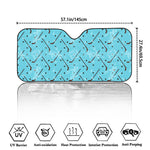 Hockey Stick And Puck Pattern Print Car Windshield Sun Shade