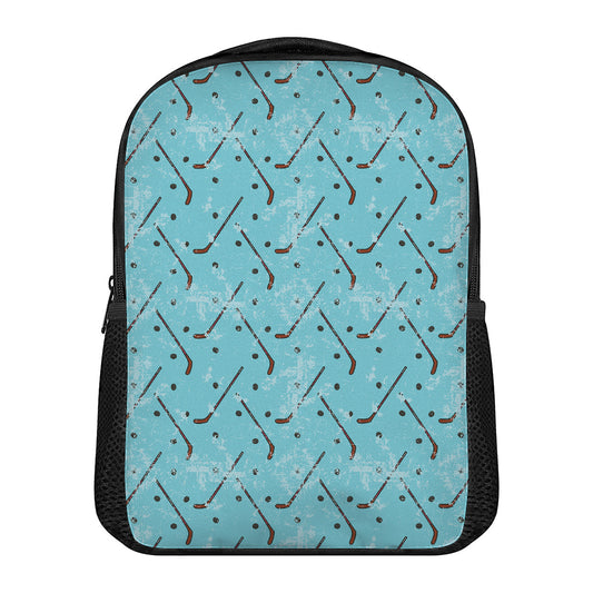 Hockey Stick And Puck Pattern Print Casual Backpack