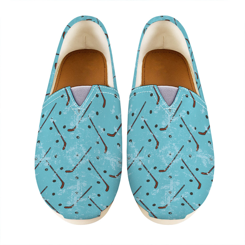 Hockey Stick And Puck Pattern Print Casual Shoes