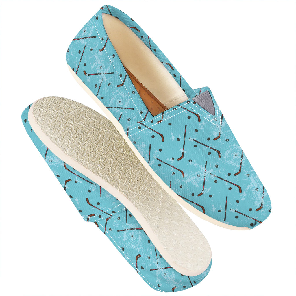 Hockey Stick And Puck Pattern Print Casual Shoes