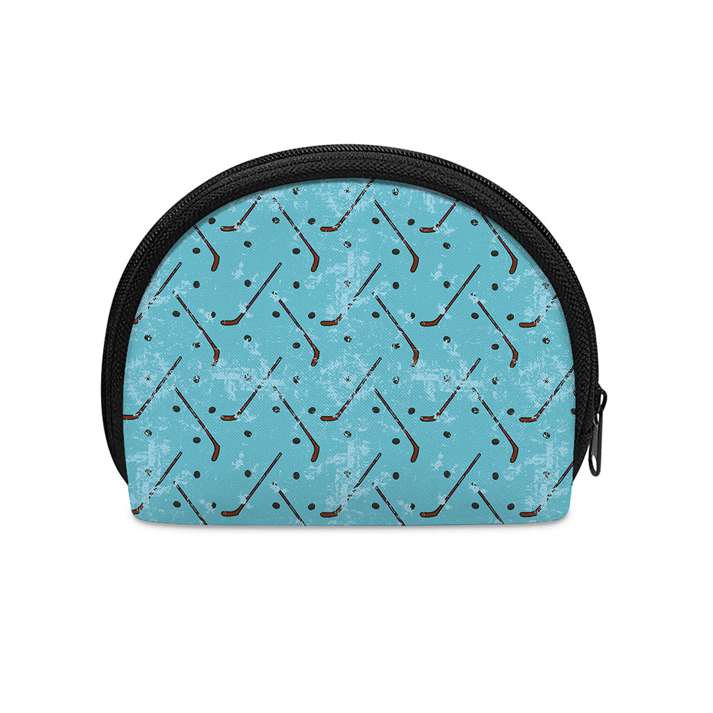Hockey Stick And Puck Pattern Print Coin Purse