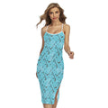 Hockey Stick And Puck Pattern Print Cross Back Cami Dress