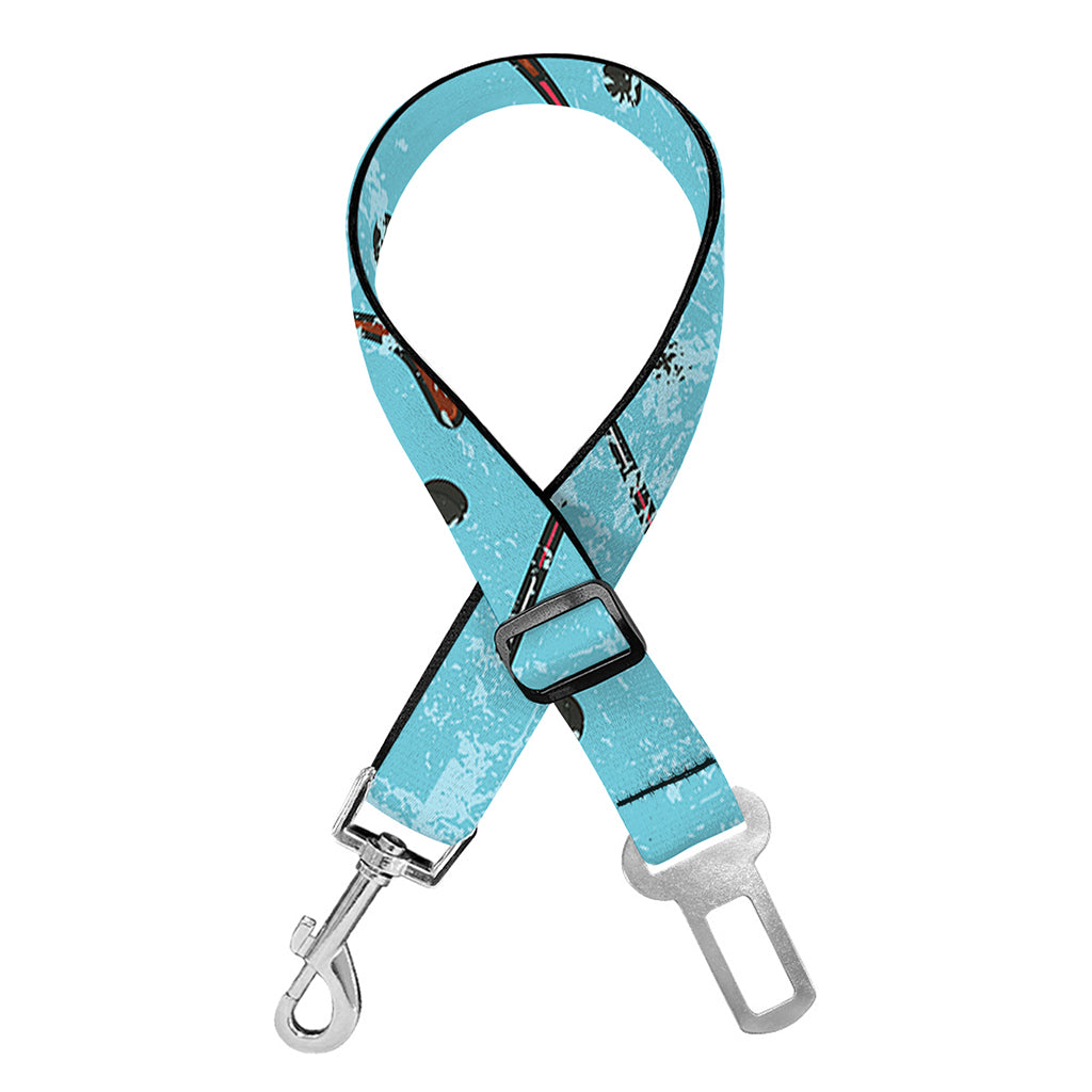 Hockey Stick And Puck Pattern Print Dog Seat Belt