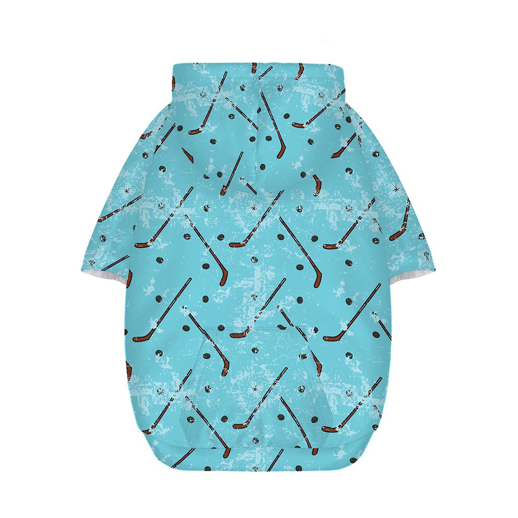 Hockey Stick And Puck Pattern Print Dog Zip Up Hoodie