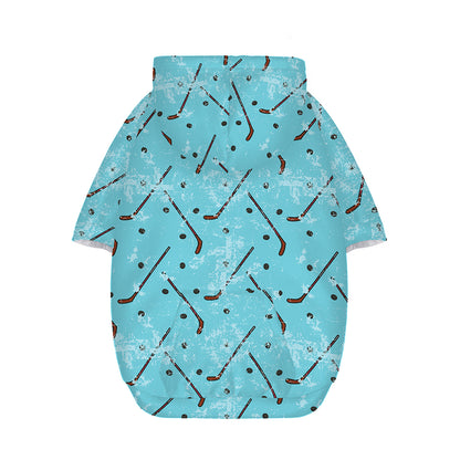 Hockey Stick And Puck Pattern Print Dog Zip Up Hoodie